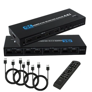 HDMI KVM Switch 4 Port, 4 in 1 Out 4K@30Hz USB 2.0 KVM Switcher with Remote Hotkey Switch, Multiview Split Screen Mouse Roaming for PC Laptop Gaming Monitor HDMI KVM Switch 4 Port, 4 in 1 Out 4K@30Hz USB 2.0 KVM Switcher with Remote Hotkey Switch, Multiview Split Screen Mouse Roaming for PC Laptop Gaming Monitor