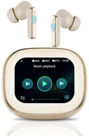 Yeabomy Wireless Earbuds with Touch Screen, Bluetooth 5.4 Headphones, ANC Noise Cancelling, 60H HiFi Stereo Bluetooth Ear Buds with 5 EQ Modes, IPX7 Earphones for Sports/Workout/Gym (Beige) Yeabomy Wireless Earbuds with Touch Screen, Bluetooth 5.4 Headphones, ANC Noise Cancelling, 60H HiFi Stereo Bluetooth Ear Buds with 5 EQ Modes, IPX7 Earphones for Sports/Workout/Gym (Beige)
