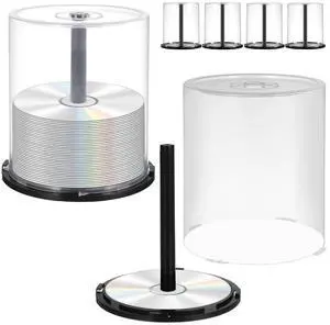 HOLIDYOYO 4-Pack Cd Storage Bucket Organizer with 100 Disc Capacity Compact Dvd Storage Container Space-Saving Cd Holder Case for Home Office Protection HOLIDYOYO 4-Pack Cd Storage Bucket Organizer with 100 Disc Capacity Compact Dvd Storage Container Space-Saving Cd Holder Case for Home Office Protection
