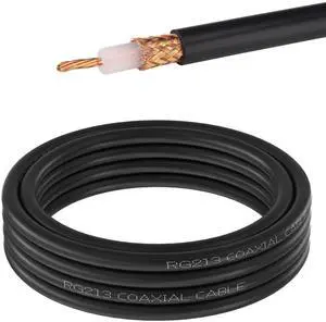 YOTENKO RG213 Coaxial Cable Bulk - 10FT, 50 Ohm Low Loss RG-213 Coax, Bare Copper Stranded Center Conductor & Braid, Pro-Grade Wire for Ham Radio, CB, Antenna Extension, DIY Connector Installation YOTENKO RG213 Coaxial Cable Bulk - 10FT, 50 Ohm Low Loss RG-213 Coax, Bare Copper Stranded Center Conductor & Braid, Pro-Grade Wire for Ham Radio, CB, Antenna Extension, DIY Connector Installation