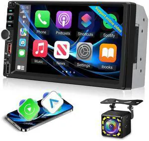 Volxcereo Double Din Car Radio with Wireless Carplay & Android Auto, 7 inch 2 Din Touch Screen Stereo with Mirror Link, Bluetooth, Voice Control, FM Radio, SWC/USB/AUX/TF/Fast-Charging Volxcereo Double Din Car Radio with Wireless Carplay & Android Auto, 7 inch 2 Din Touch Screen Stereo with Mirror Link, Bluetooth, Voice Control, FM Radio, SWC/USB/AUX/TF/Fast-Charging