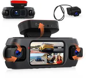4K+4 Channel Dash Cam Front and Rear 360 View, Free 128GB Card Included, 5.8GHz WiFi Dash Camera for Cars, Built-in GPS, G-Sensor, 150Wide Angle, 3" IPS Screen, 24H Parking Mode, Support 256GB Max 4K+4 Channel Dash Cam Front and Rear 360 View, Free 128GB Card Included, 5.8GHz WiFi Dash Camera for Cars, Built-in GPS, G-Sensor, 150Wide Angle, 3" IPS Screen, 24H Parking Mode, Support 256GB Max
