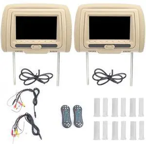 Fydun Universal Car Headrest Player 7 Inch DVD Video Player USB FM IR 9HD Display for Rear Entertainment Brown Fydun Universal Car Headrest Player 7 Inch DVD Video Player USB FM IR 9HD Display for Rear Entertainment Brown