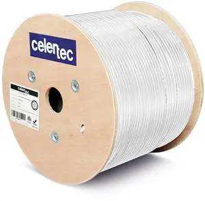 celertec CAT6 Shielded Cable, 1000ft, FTP (Overall Foil Shield), 23AWG Solid Bare Copper, 550MHz, ETL Listed &CMR Riser Rated, Indoor, Bulk Ethernet Cable, White celertec CAT6 Shielded Cable, 1000ft, FTP (Overall Foil Shield), 23AWG Solid Bare Copper, 550MHz, ETL Listed &CMR Riser Rated, Indoor, Bulk Ethernet Cable, White