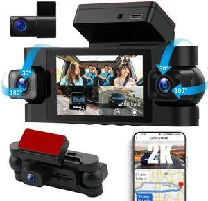 4 Channel Dash Cam 360 View 5G WiFi & GPS APP Control,2K Dash Cam Car Camera Front and Rear Inside Left Right,3 Dashcams with G-Sensor Night Vision, Loop Recording,24H Parking Mode 4 Channel Dash Cam 360 View 5G WiFi & GPS APP Control,2K Dash Cam Car Camera Front and Rear Inside Left Right,3 Dashcams with G-Sensor Night Vision, Loop Recording,24H Parking Mode