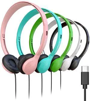 10 Pack Bulk Wired Headphones, Leather, USB-C, On-Ear, Compatible with Phone, Tablet, Laptop, PC for School, Online Class, Meeting, Web Conference, Practice, Test, Mix 10 Pack Bulk Wired Headphones, Leather, USB-C, On-Ear, Compatible with Phone, Tablet, Laptop, PC for School, Online Class, Meeting, Web Conference, Practice, Test, Mix