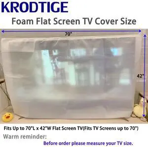 Krodtige 2 Pack Foam Flat Screen TV Cover Fits Up to 70" L x 42" W Flat Screen TV,70-75 Inch Foam Cover for TV Screen Protection During House Moving, Storage, Painting or Home Renovation Krodtige 2 Pack Foam Flat Screen TV Cover Fits Up to 70" L x 42" W Flat Screen TV,70-75 Inch Foam Cover for TV Screen Protection During House Moving, Storage, Painting or Home Renovation
