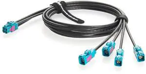Rosenberger Quad HFM Mini FAKRA Z Code Female to Fakra Female Four Ports Automotive RF Coaxial Cable 4-in-1 AMK12D-1M4Z5-Z to 59Z113-000-Z GMSL FPD-Link Camera Vehicle LVDS Data Cable (1M/3.28FT) Rosenberger Quad HFM Mini FAKRA Z Code Female to Fakra Female Four Ports Automotive RF Coaxial Cable 4-in-1 AMK12D-1M4Z5-Z to 59Z113-000-Z GMSL FPD-Link Camera Vehicle LVDS Data Cable (1M/3.28FT)