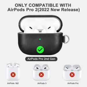 ICARERFAMILY Leather Case for AirPods Pro 2 (2022), Genuine Leather Shockproof Protective Cover with Lanyard for AirPods Pro 2 Earphones Charging Case (LED Visible) Support Wire ICARERFAMILY Leather Case for AirPods Pro 2 (2022), Genuine Leather Shockproof Protective Cover with Lanyard for AirPods Pro 2 Earphones Charging Case (LED Visible) Support Wire