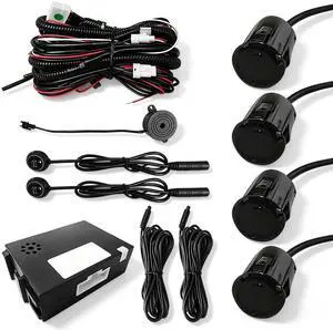 Riloer Car Auto Vehicle Reverse Backup Radar System with 4 Parking Sensors, Lane Change Assist with LED Warning Lights & Buzzer, Universal Fit for 12V Cars SUVs(Black) Riloer Car Auto Vehicle Reverse Backup Radar System with 4 Parking Sensors, Lane Change Assist with LED Warning Lights & Buzzer, Universal Fit for 12V Cars SUVs(Black)