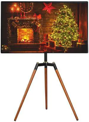 Fydeamer Universal Tripod Easel TV Stand for 32-65 inch LED LCD Screen Flat Curved Screen, Height Adjustable Studio TV Display Stand with 140 Swivel for Bedroom, Living Room, Corner TV Stand Fydeamer Universal Tripod Easel TV Stand for 32-65 inch LED LCD Screen Flat Curved Screen, Height Adjustable Studio TV Display Stand with 140 Swivel for Bedroom, Living Room, Corner TV Stand