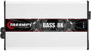 Taramps Bass 8k 1 Ohm Monoblock Amplifier 8000 Watts Rms 1 Channel Powerful Full Range Great for Sub/Bass RCA Input Subsonic Filter, Car Audio Class D Taramps Bass 8k 1 Ohm Monoblock Amplifier 8000 Watts Rms 1 Channel Powerful Full Range Great for Sub/Bass RCA Input Subsonic Filter, Car Audio Class D