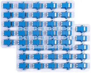 Duogalia 100 Pack LC/UPC Duplex Singlemode Fiber Optic Coupler - LC Duplex Singlemode Fiber Optic Cable Connector Adapter Duogalia 100 Pack LC/UPC Duplex Singlemode Fiber Optic Coupler - LC Duplex Singlemode Fiber Optic Cable Connector Adapter