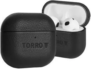 TORRO Leather Case Compatible with AirPods (4th Generation) Genuine Leather AirPods 4 2024 Cover (Black) TORRO Leather Case Compatible with AirPods (4th Generation) Genuine Leather AirPods 4 2024 Cover (Black)