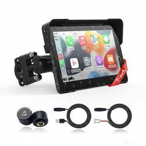 PAFXMT 7" Waterproof GPS Motorcycle CarPlay Screen, Navigation System for Motorcycle, Wireless CarPlay & Android Auto Touch Screen, Motorcycle Dash Cam PAFXMT 7" Waterproof GPS Motorcycle CarPlay Screen, Navigation System for Motorcycle, Wireless CarPlay & Android Auto Touch Screen, Motorcycle Dash Cam