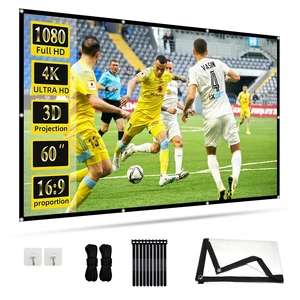 60 inch Projector Screen 16:9 Ambient Light Rejecting Portable Projection Movies Screens for Home Theater Outdoor Indoor Support Front Projection 60 inch Projector Screen 16:9 Ambient Light Rejecting Portable Projection Movies Screens for Home Theater Outdoor Indoor Support Front Projection