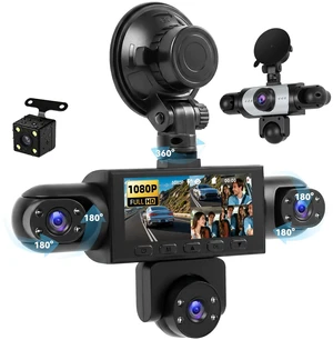 5 Channel 360 Dash Cam Front and Rear Inside Left Right, 3.16'' 1080P Dash Camera for Cars, Dash Camera for Cars with G-Sensor,Super Night Vision,Wide Angle,Loop Recording,24 Hours Recording 5 Channel 360 Dash Cam Front and Rear Inside Left Right, 3.16'' 1080P Dash Camera for Cars, Dash Camera for Cars with G-Sensor,Super Night Vision,Wide Angle,Loop Recording,24 Hours Recording