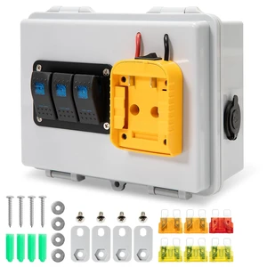 Power Distribution Box with Battery Adapter Fit for De.Walt 20V Battery Power Distribution Box with Battery Adapter Fit for De.Walt 20V Battery