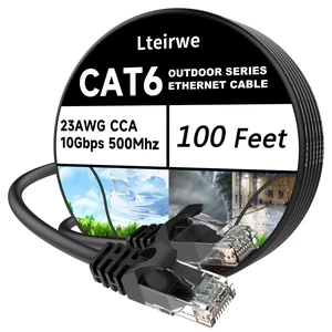 Lteirwe 100FT Cat6 Ethernet Cable 10Gbps High Speed,Black Lteirwe 100FT Cat6 Ethernet Cable 10Gbps High Speed,Black