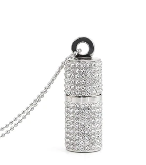 WooTeck 128GB USB 3.0 Flash Drive,Bling Rhinestone Diamond Crystal Glitter Lipstick Case Shining Jewelry with Necklace,Silver WooTeck 128GB USB 3.0 Flash Drive,Bling Rhinestone Diamond Crystal Glitter Lipstick Case Shining Jewelry with Necklace,Silver