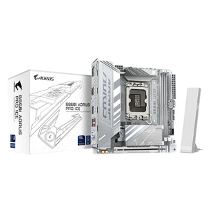 GIGABYTE B860I AORUS PRO ICE Motherboard - Intel Core Ultra Series CPUs, 8+1+2+1 Phases VRM, up to 9200MHz DDR5, 1xPCIe 5.0 + 1xPCIe 4.0 M.2, 2.5GbE LAN, WiFi 7, Thunderbolt 4 GIGABYTE B860I AORUS PRO ICE Motherboard - Intel Core Ultra Series CPUs, 8+1+2+1 Phases VRM, up to 9200MHz DDR5, 1xPCIe 5.0 + 1xPCIe 4.0 M.2, 2.5GbE LAN, WiFi 7, Thunderbolt 4
