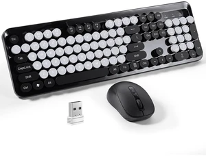 Nsyee Wireless Keyboard and Mouse Combo, Full Size Keyboard and Mouse 104 Round Keys Colorful Set with 2.4GHz USB Receiver for PC/Laptop/Computer/Windows/Tablet, Black Nsyee Wireless Keyboard and Mouse Combo, Full Size Keyboard and Mouse 104 Round Keys Colorful Set with 2.4GHz USB Receiver for PC/Laptop/Computer/Windows/Tablet, Black