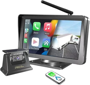 Wireless Solar Bluetooth Back up Rear View Camera for Truck,7" Radio Apple Carplay Android Auto Touch Screen Monitor,Solar Magnetic Camera for RV Cargo Trailer Camper Trailer Pickup Wireless Solar Bluetooth Back up Rear View Camera for Truck,7" Radio Apple Carplay Android Auto Touch Screen Monitor,Solar Magnetic Camera for RV Cargo Trailer Camper Trailer Pickup