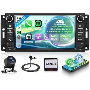 Android Car Stereo for Jeep Wrangler 2007-2018 & Jeep Compass 2011-2015 with Wireless CarPlay Android Auto, Orderich 4G+64G 7 Inch Car Radio GPS Navigation WiFi SWC Bluetooth FM with Backup Cam Android Car Stereo for Jeep Wrangler 2007-2018 & Jeep Compass 2011-2015 with Wireless CarPlay Android Auto, Orderich 4G+64G 7 Inch Car Radio GPS Navigation WiFi SWC Bluetooth FM with Backup Cam