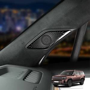 Amzcar Alloy Car Door Speaker Cover Tweeter Audio Speaker Cover Trim Compatible with Hyundai Santa FE 2024-2025 Accessories (Black) Amzcar Alloy Car Door Speaker Cover Tweeter Audio Speaker Cover Trim Compatible with Hyundai Santa FE 2024-2025 Accessories (Black)