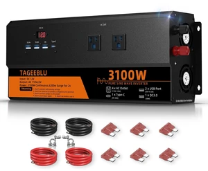 TAGEEBLU 3100 Watt Pure Sine Wave Inverter 12V DC to 110V 120V AC for RV TAGEEBLU 3100 Watt Pure Sine Wave Inverter 12V DC to 110V 120V AC for RV