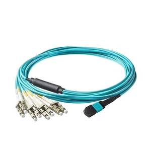SpeedyFiberTX 1-Pack 5 Meter Low Loss Non-Pinned MPO to 8xLC Fiber Breakout Harness Cable, OM3 Corning ClearCurve Fiber, Aqua Riser OFNR Cable Jacket ^^ MTP Compatible SpeedyFiberTX 1-Pack 5 Meter Low Loss Non-Pinned MPO to 8xLC Fiber Breakout Harness Cable, OM3 Corning ClearCurve Fiber, Aqua Riser OFNR Cable Jacket ^^ MTP Compatible