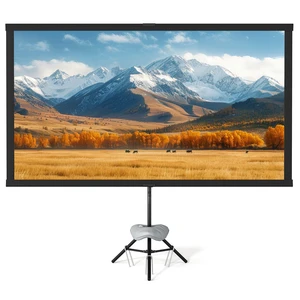 Portable Projector Screen with Tripod Stand, 100in Projection Screen Outdoor for Backyard, Camping, Washable Cloth Projector Screen with Water Weight Bag, Indoor Movie Screen, 16:9 Portable Projector Screen with Tripod Stand, 100in Projection Screen Outdoor for Backyard, Camping, Washable Cloth Projector Screen with Water Weight Bag, Indoor Movie Screen, 16:9