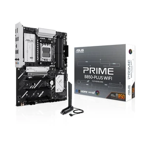 ASUS Prime B850-PLUS WiFi AMD AM5 AMD B850 ATX Motherboard, DDR5, PCIe 5.0 Ready, 3X M.2, Wi-Fi 6E, 2.5Gb LAN, DisplayPort, HDMI, USB 10Gbps Type-A & Type-C, BIOS Flashback, Aura Sync, AI Advis ASUS Prime B850-PLUS WiFi AMD AM5 AMD B850 ATX Motherboard, DDR5, PCIe 5.0 Ready, 3X M.2, Wi-Fi 6E, 2.5Gb LAN, DisplayPort, HDMI, USB 10Gbps Type-A & Type-C, BIOS Flashback, Aura Sync, AI Advis