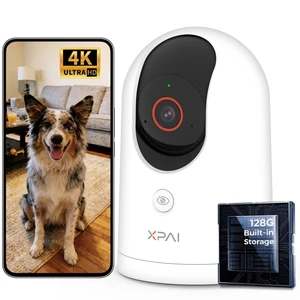 xpai 4K UHD Indoor Camera, 128G Built-in Storage No Subscription,Pet Camera Indoor with Phone App,Work as Baby Monitor/Cat/Dog Camera,360Pan&Tilt,Two-Way Talk,Privacy Mode,AI Tracking/Detection xpai 4K UHD Indoor Camera, 128G Built-in Storage No Subscription,Pet Camera Indoor with Phone App,Work as Baby Monitor/Cat/Dog Camera,360Pan&Tilt,Two-Way Talk,Privacy Mode,AI Tracking/Detection