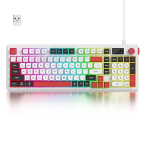 surmen 96% Silent Wireless Keyboard,3 Mode BT/2.4G/Wired Quiet RGB Keyboard with Volume Knob 3000mAh Long Battery Auto Sleep for Office Student Mac Windows Desktop (98 White) surmen 96% Silent Wireless Keyboard,3 Mode BT/2.4G/Wired Quiet RGB Keyboard with Volume Knob 3000mAh Long Battery Auto Sleep for Office Student Mac Windows Desktop (98 White)