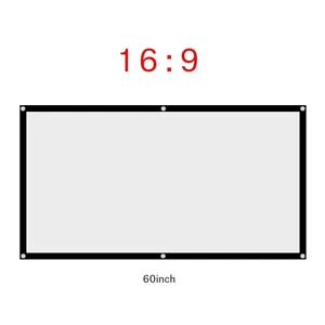 16:9 Portable Projection Screen, Foldable Noncrease Projector Curtain Screen Support Double Sided Projection for Home Theater, Openair Cinema(60 inch) 16:9 Portable Projection Screen, Foldable Noncrease Projector Curtain Screen Support Double Sided Projection for Home Theater, Openair Cinema(60 inch)