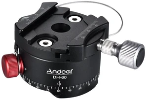 Andoer DH-60 Panoramic Ball Head Indexing Rotator HDR Tripod Head CNC Aluminum Alloy Max. Load 33Lbs for Canon Nikon Sony DSLR Camera Andoer DH-60 Panoramic Ball Head Indexing Rotator HDR Tripod Head CNC Aluminum Alloy Max. Load 33Lbs for Canon Nikon Sony DSLR Camera