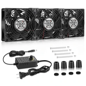 WDERAIR 3 x 120mm Big Airflow Computer Fan with AC 110V 120V 220V 240V Controller for Greenhouse Chassis Server CPU Case Mining Rig Cabinet Cooling Ventilation Window Exhaust Project (12038) WDERAIR 3 x 120mm Big Airflow Computer Fan with AC 110V 120V 220V 240V Controller for Greenhouse Chassis Server CPU Case Mining Rig Cabinet Cooling Ventilation Window Exhaust Project (12038)