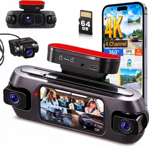 4 Channel 360Dash Cam Front and Rear Inside, 4K Dash Camera with GPS 4 Channel 360Dash Cam Front and Rear Inside, 4K Dash Camera with GPS
