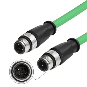 ZBLZGP 2m M12 4-Pin D-Code Male to Male Profinet Cable, IP67 Shielded Cat5e Industrial Ethernet Cable ^^ for Omron, Sick, Baumer Encoder, Sensor & Camera, Green PVC ZBLZGP 2m M12 4-Pin D-Code Male to Male Profinet Cable, IP67 Shielded Cat5e Industrial Ethernet Cable ^^ for Omron, Sick, Baumer Encoder, Sensor & Camera, Green PVC