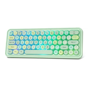Wired RGB Creamy Typewriter Keyboard. 65 Percent Retro LED Membrance Gaming Keyboard. Small Ergonomic Optical Teclado with ABS Backlit Unreplaceable Round Keycaps. for Laptop and Office PC. (Green) Wired RGB Creamy Typewriter Keyboard. 65 Percent Retro LED Membrance Gaming Keyboard. Small Ergonomic Optical Teclado with ABS Backlit Unreplaceable Round Keycaps. for Laptop and Office PC. (Green)