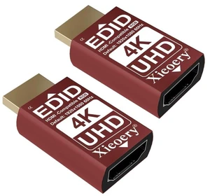 xieoery 4K HDMI EDID Emulator 38402160 24/30/60Hz, Dummy HDMI Plug for Remote Desktop, Headless Servers, GPU Rigs, KVM, Industrial PCs, Stable Signal Output & Multi-Resolution EDID Support-2pack xieoery 4K HDMI EDID Emulator 38402160 24/30/60Hz, Dummy HDMI Plug for Remote Desktop, Headless Servers, GPU Rigs, KVM, Industrial PCs, Stable Signal Output & Multi-Resolution EDID Support-2pack