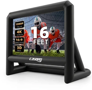 CZGBRO Inflatable Projector Screen, 16FT Outdoor Blow Up Movie Screen with Air Blower, Front & Rear Projection 16:9 One Piece Design, Inflatable Screens for Backyard Party Movie Night Home Theater CZGBRO Inflatable Projector Screen, 16FT Outdoor Blow Up Movie Screen with Air Blower, Front & Rear Projection 16:9 One Piece Design, Inflatable Screens for Backyard Party Movie Night Home Theater