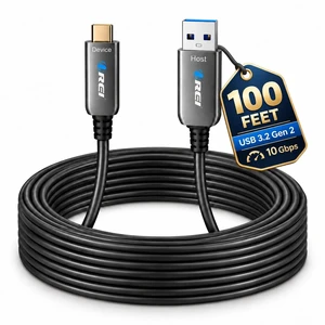 OREI AOC USB 3.2 Gen2 USB-A to USB-C Active Optical Cable 10Gbps 100ft OREI AOC USB 3.2 Gen2 USB-A to USB-C Active Optical Cable 10Gbps 100ft