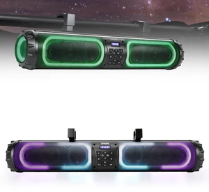 TIPHOPE 32 Inch UTV Sound Bar with 8 Speaker Music Sync RGB Lights Golf Cart Soundbar Waterproof ATV Speaker UTV Sound System Fits 1-2 Roll Cages for UTV ATV Boat,Easy Installation TIPHOPE 32 Inch UTV Sound Bar with 8 Speaker Music Sync RGB Lights Golf Cart Soundbar Waterproof ATV Speaker UTV Sound System Fits 1-2 Roll Cages for UTV ATV Boat,Easy Installation