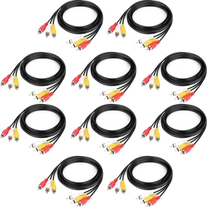 Spofit 3RCA Cable 10Pack 10ft Audio Video Composite 3-Male to 3-Male DVD Cable for TV, VCR, DVD Spofit 3RCA Cable 10Pack 10ft Audio Video Composite 3-Male to 3-Male DVD Cable for TV, VCR, DVD