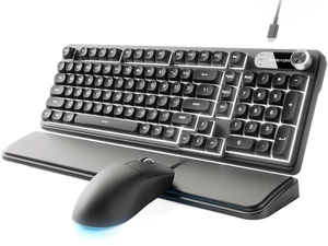 EWEADN Wired Keyboard and Mouse Combo with Detachable Wrist Rest - Black EWEADN Wired Keyboard and Mouse Combo with Detachable Wrist Rest - Black