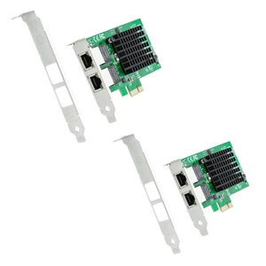 Dual Port NIC, Gigabit Ethernet Converged Network Server Adapter Card with Intel 82576 Controller Chip, Dual RJ45 Copper Ports, Compatible for Intel E1G42ET, PCI Express 2.1 X1, 2 Pack Dual Port NIC, Gigabit Ethernet Converged Network Server Adapter Card with Intel 82576 Controller Chip, Dual RJ45 Copper Ports, Compatible for Intel E1G42ET, PCI Express 2.1 X1, 2 Pack