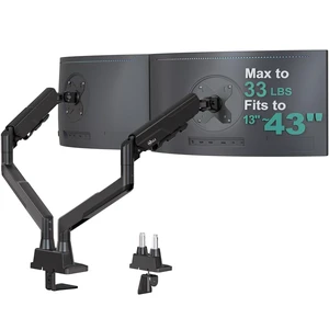 WALI Longer Dual Monitor Arm for 13-43 inch Curved Screens, 33 lbs per Arm WALI Longer Dual Monitor Arm for 13-43 inch Curved Screens, 33 lbs per Arm