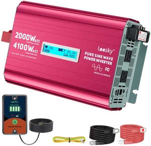2000W Pure Sine Wave Power Inverter 12V to 110V 120V AC, 4100W Surge for 2S 2000W Pure Sine Wave Power Inverter 12V to 110V 120V AC, 4100W Surge for 2S
